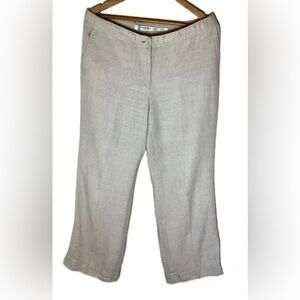 Liz Claiborne Linen Pants Wide Straight Leg Trousers Size 12